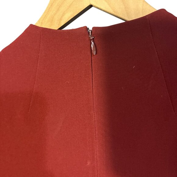 Theory Jasneah Admiral Crepe Mini Dress 0 Red Short Sleeve Hidden Back Zipper - Picture 5 of 6